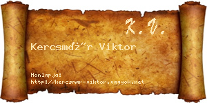 Kercsmár Viktor névjegykártya